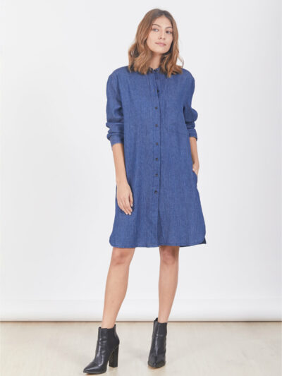 שמלה | DAKOTA | ג'ינס כחול