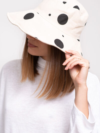 Hat | dots | Cream