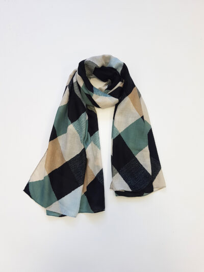 Scarf | Squares Colourful | Light Blue