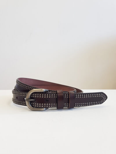 Leather belt | RIVETS | Brown