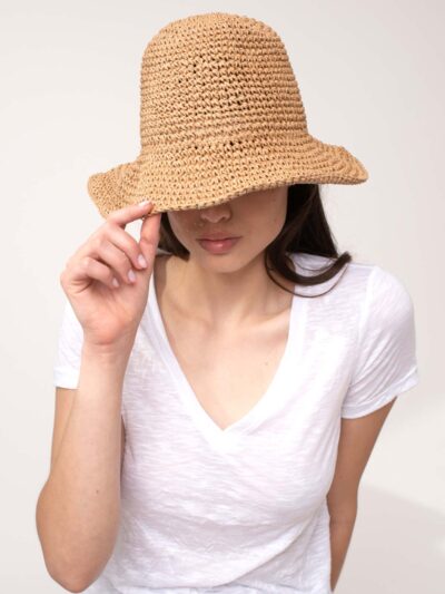 Knitted Straw Hat | Natural